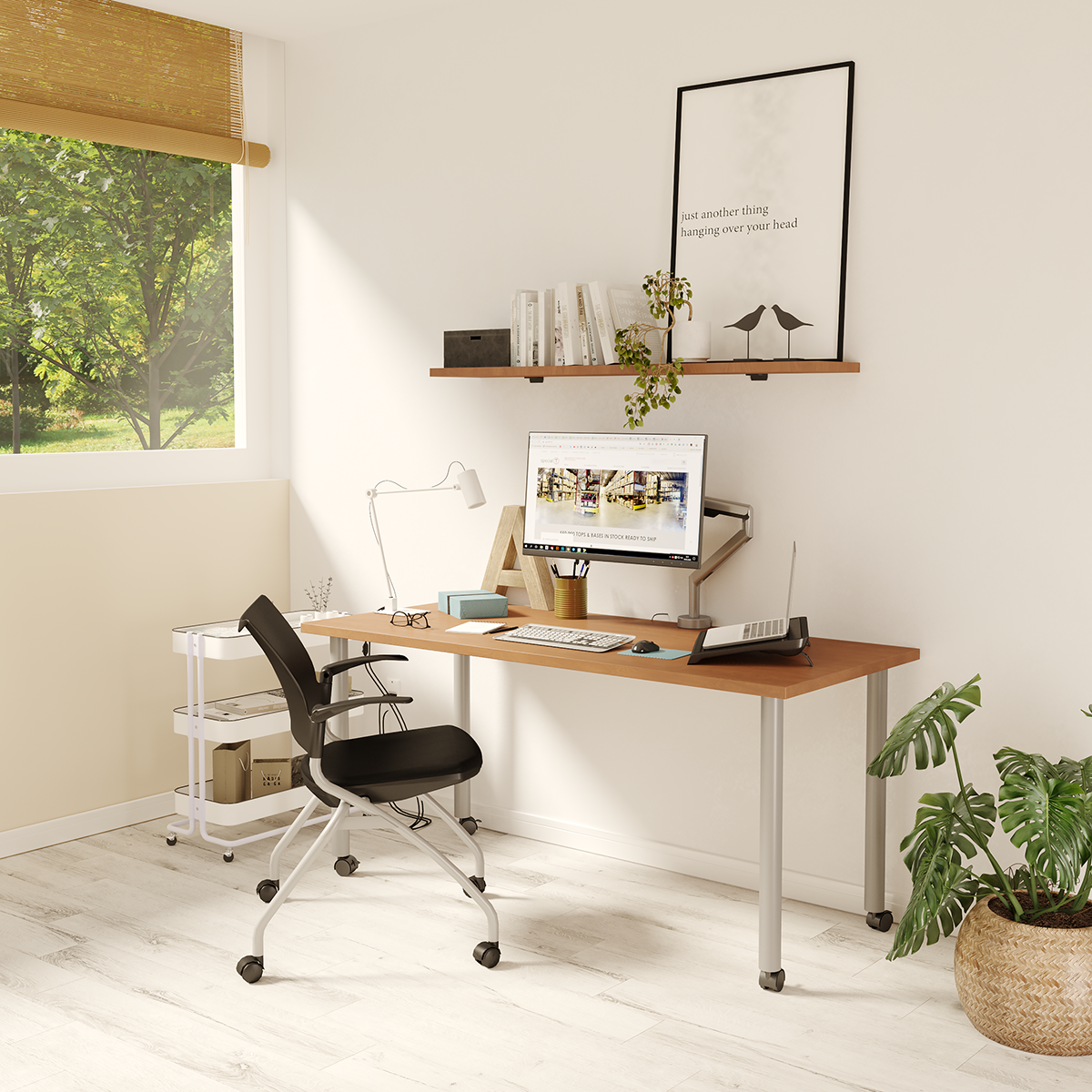 Ella Fixed Height Desk (Cherry), by Special T